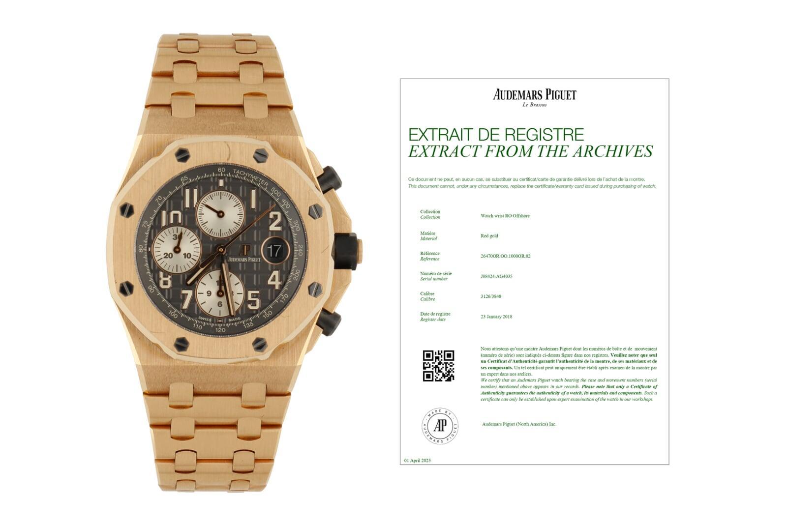 AUDEMARS PIGUET ROYAL OAK OFFSHORE CHRONOGRAPH REF-26470OROO1000OR02